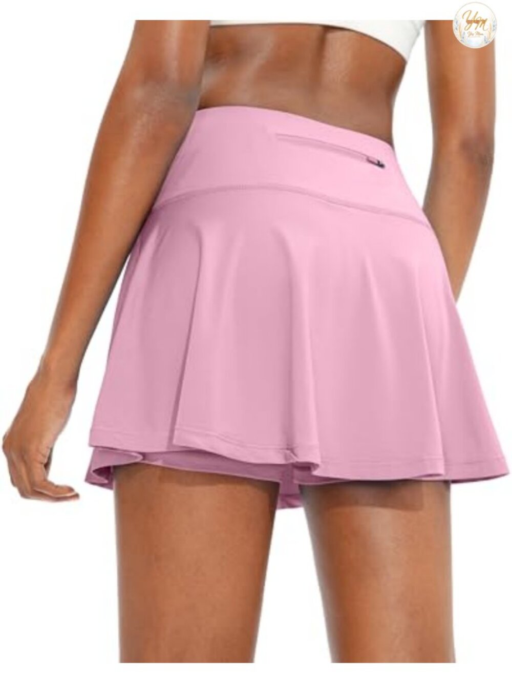 Pleated Tennis Skort with 4 Pockets Built-in Liner High Waist Golf Athletic